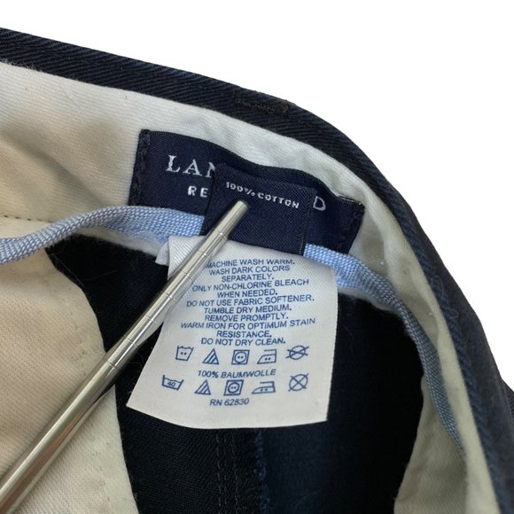 Land's End Relaxed Fit Pleated Front Dress Pants Black Office Uniform Men's 36 - Picture 6 of 6